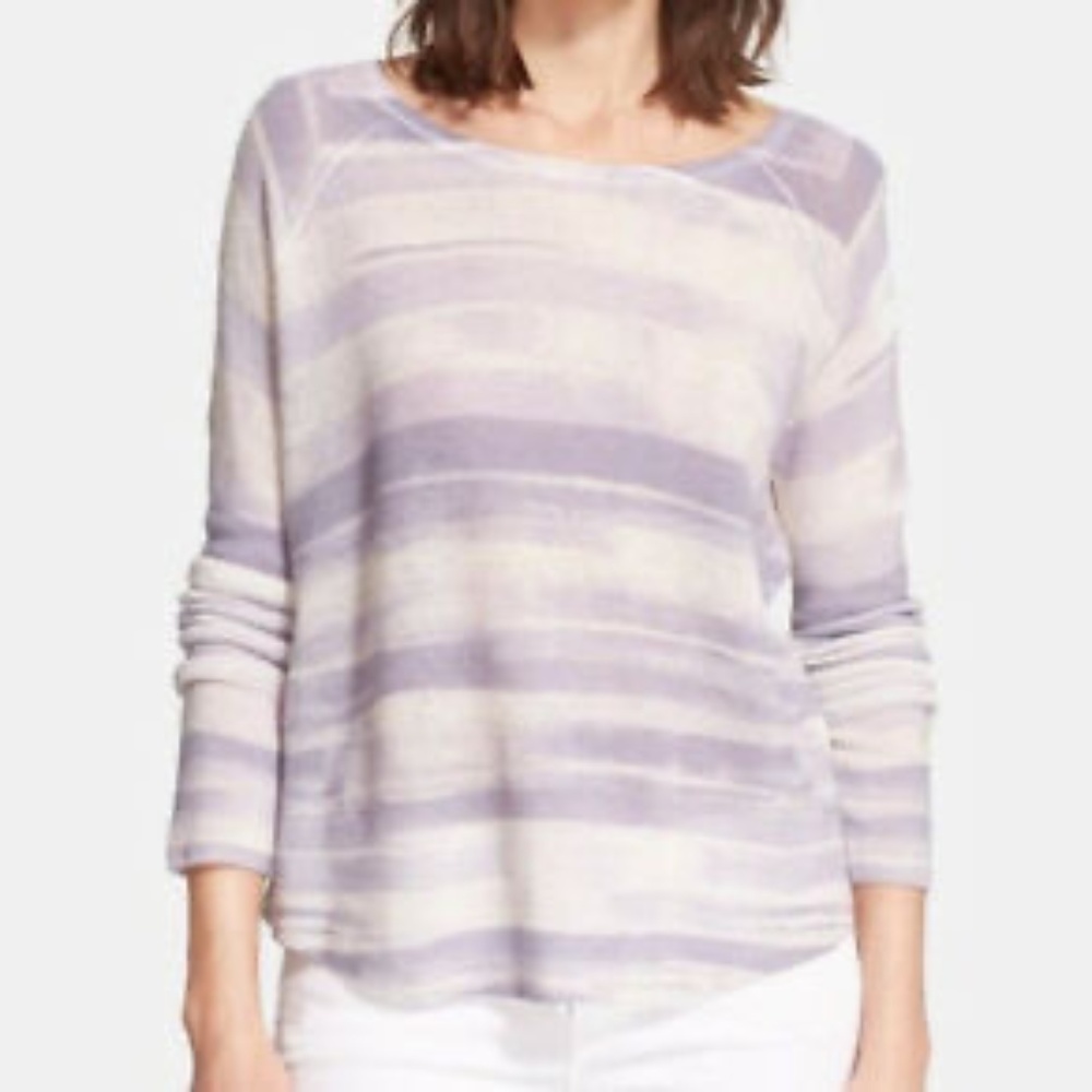NWOT Vince. Cashmere Wool Purple Striped Sweater